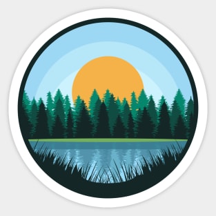 Sunny Lake - Landscape Sticker